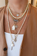 Small 14K Gold Mother of Pearl Diamond Shell Charm