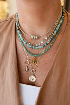 14K Gold Pave Emerald Donut Spacer