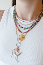 4mm Smooth Heishi Multi Agate Rondelle Necklace