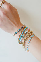 4mm Smooth Heishi Multi Agate Rondelle Bracelet