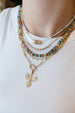 3mm Frosty White Zircon Trio Rondelle Necklace