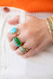 Dainty 14K Gold Marquise Emerald Pave Ring