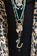 14K Matte Gold Turquoise Dog Tag Charm