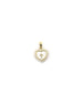 Small 14K Gold Mother of Pearl Heart Cross Charm