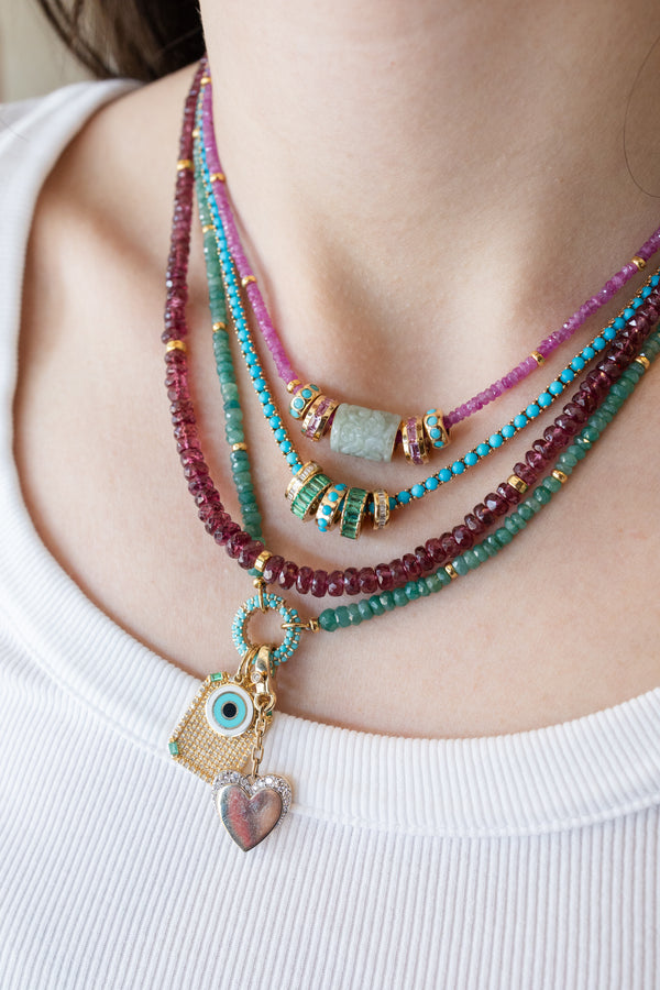 12mm 14K Gold Dotted Turquoise Lock Connector