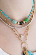14K Gold Black Onyx Tube Spacer