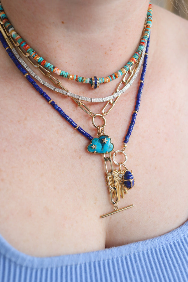 Lock-Ready: Open 3mm Heishi Lapis Strand