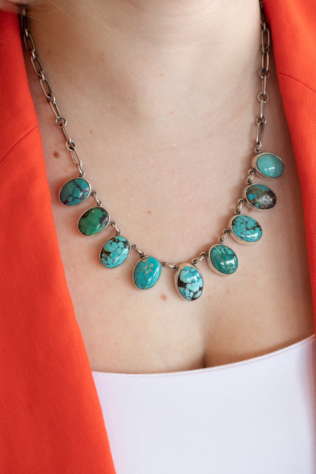 One of a Kind Federico Turquoise Slab Necklaces