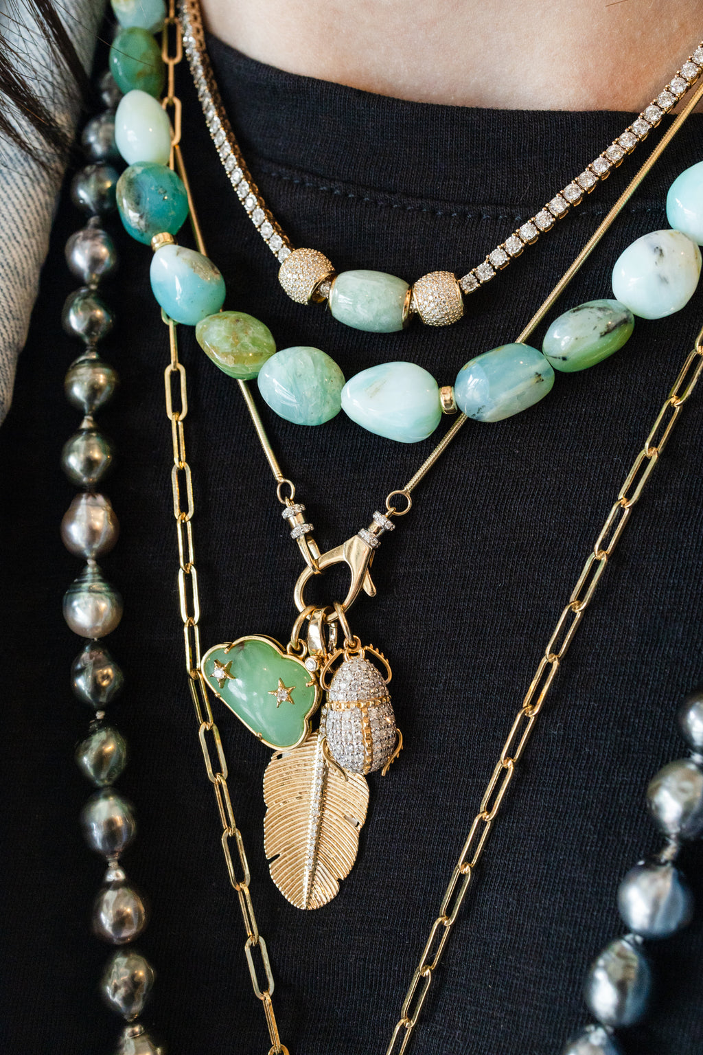 Graduated Peruvian Opal Rondelle Necklace