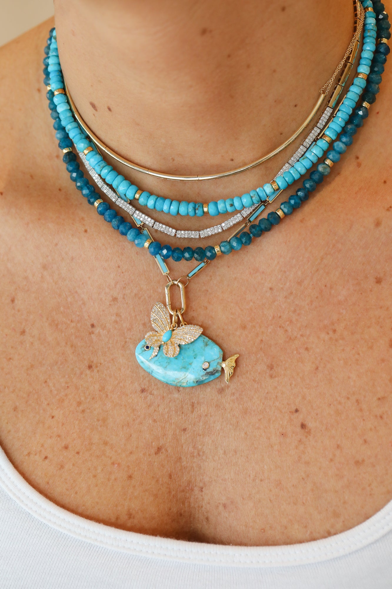 5mm Apatite Rondelle Necklace