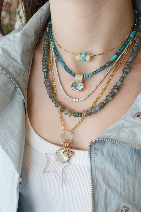 Labradorite & Kyanite Gemstone Mix Necklace