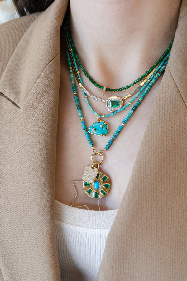 2mm Tube Heishi Turquoise Rondelle Necklace