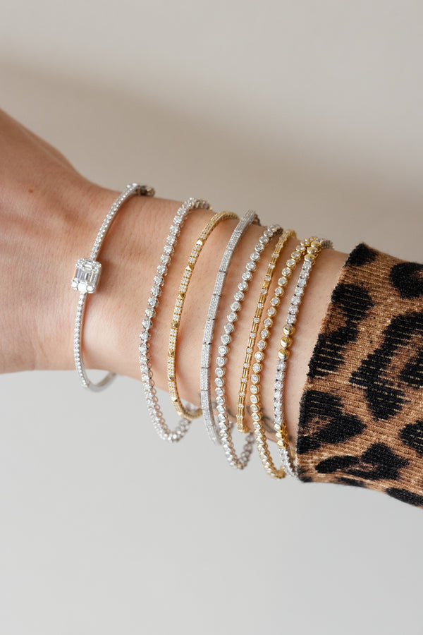 14K Yellow Gold 2.1ct Bezel Tennis Bracelet