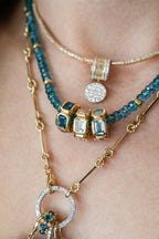 Chunky 14K Gold Light Blue Bezel Spacer