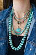 Graduated Carved Pumpkin Kingman Turquoise Necklace