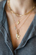 14K Gold 4 Diamond Miraculous Mary Medal Necklace