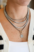 Silver Thin Diamond Choker