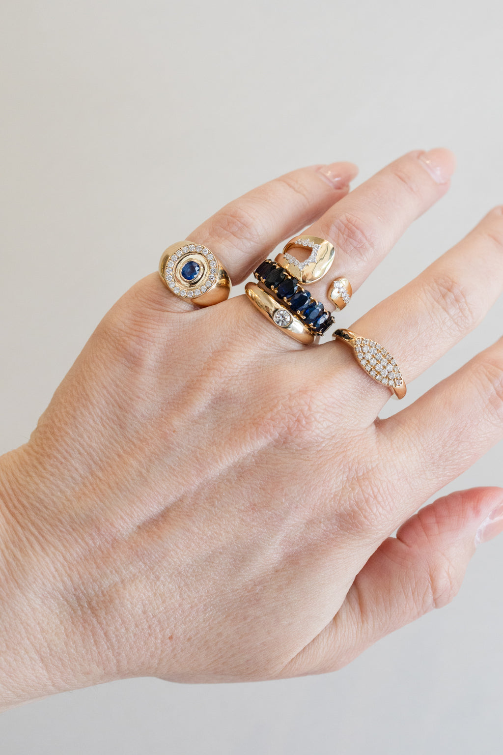 14K Gold Diamond Belt Buckle Ring
