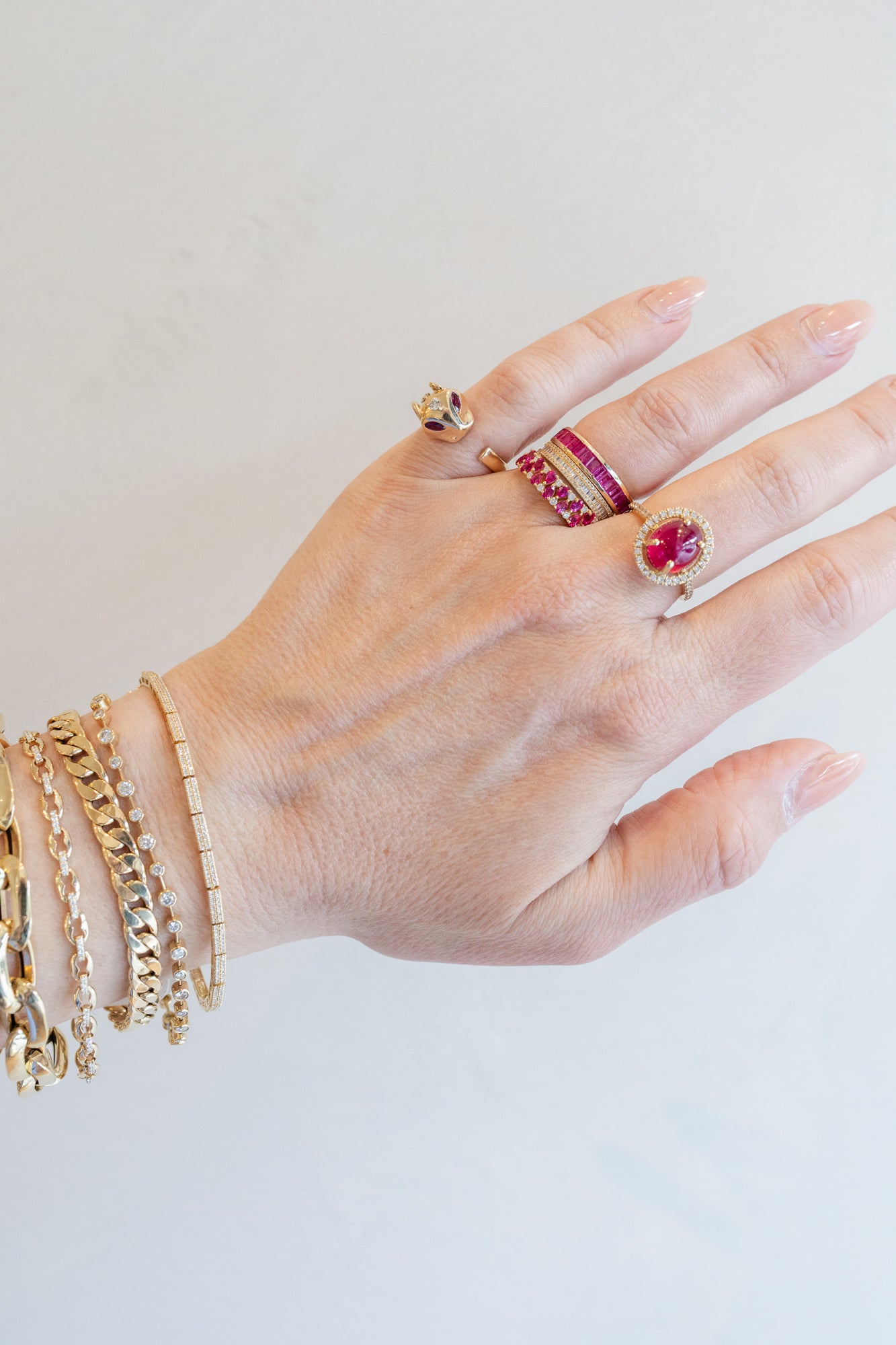 14K Gold Ruby Diamond Panther Ring