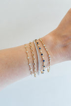 14K Gold .20ct Illusion Diamond + Bar Bracelet
