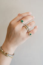 14K Gold .19ct Diamond Dome Ring