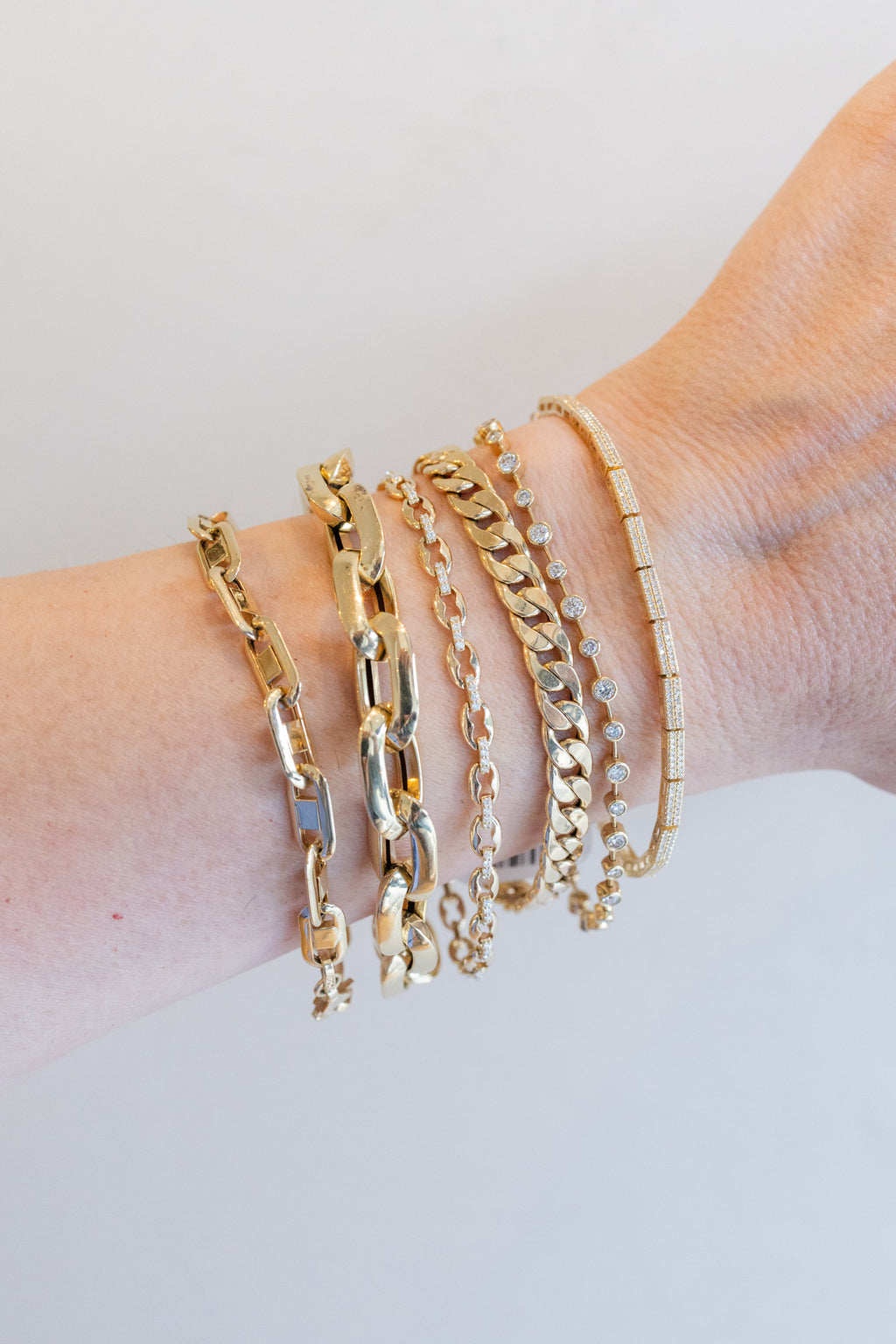 14K Gold Pointed Oval Chunky Link Bracelet