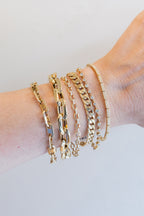 14K Gold Pointed Oval Chunky Link Bracelet
