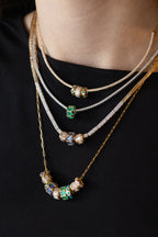Mini 14K Gold Round Emerald Bezel Spacer