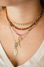 Amber Kyanite Rondelle Necklace