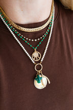Mini 14K Gold Green Onyx Thunderbird Charm