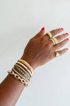 14K Gold Ridged Donut Dome Ring