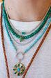 14K Gold 1.45ct Emerald 2.80ct Diamond Tennis Necklace