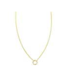 14K Gold 12mm Diamond Circle Lock 2mm Cuban Chain