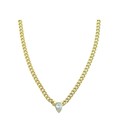 16" 14K Gold 2.02ct Pear Lab Diamond Curb Chain Necklace