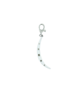 Silver White Enamel Diamond Crescent Moon Charm