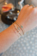 14K Gold Greek Baby Blue Enamel Evil Eye Bracelet