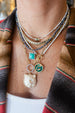 14K Gold Mix Link 17mm Diamond Lock Necklace