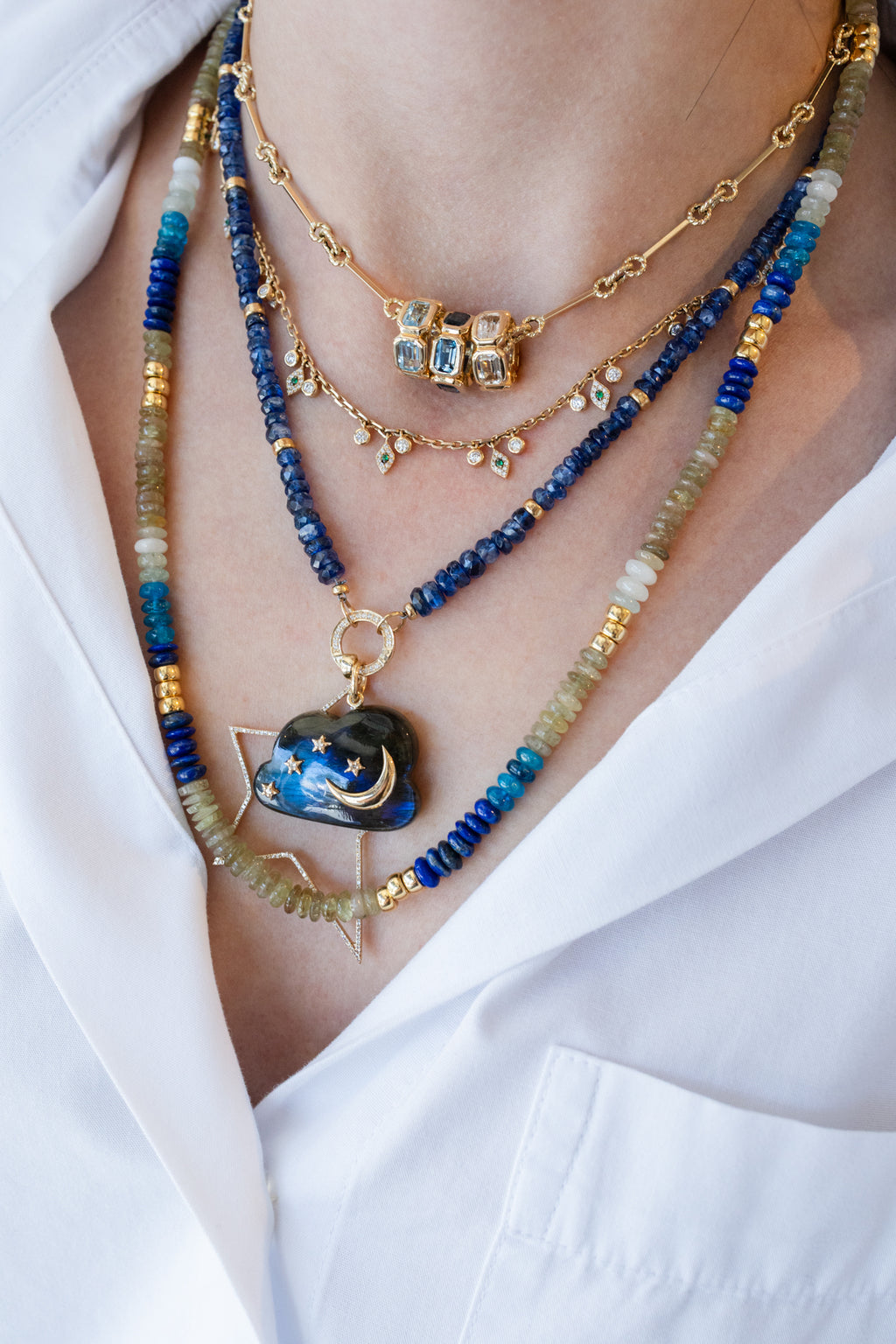 Lock Ready: Open Dark Blue Kyanite Rondelle Strand