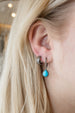 Medium Turquoise Diamond Teardrop Earrings