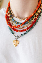 The Eva Lock Necklace: Dark Teal Kyanite