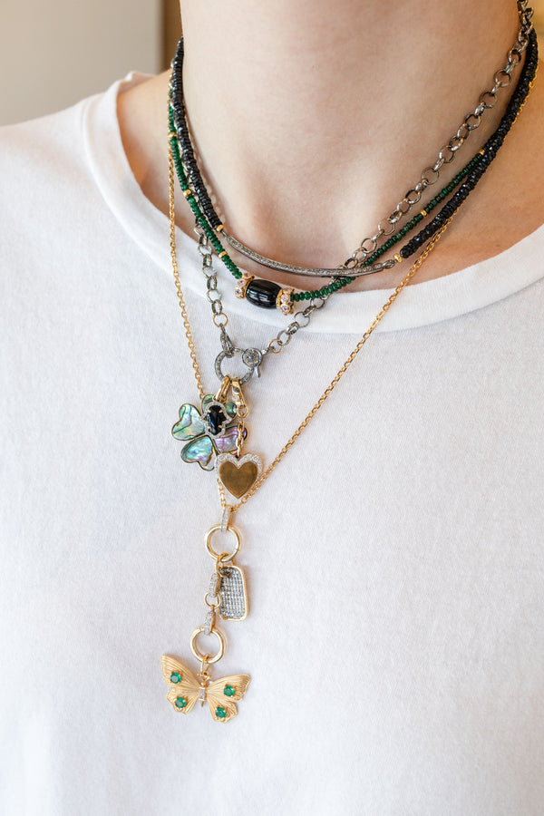The Eva Lock Necklace: Silver Rolo Chain