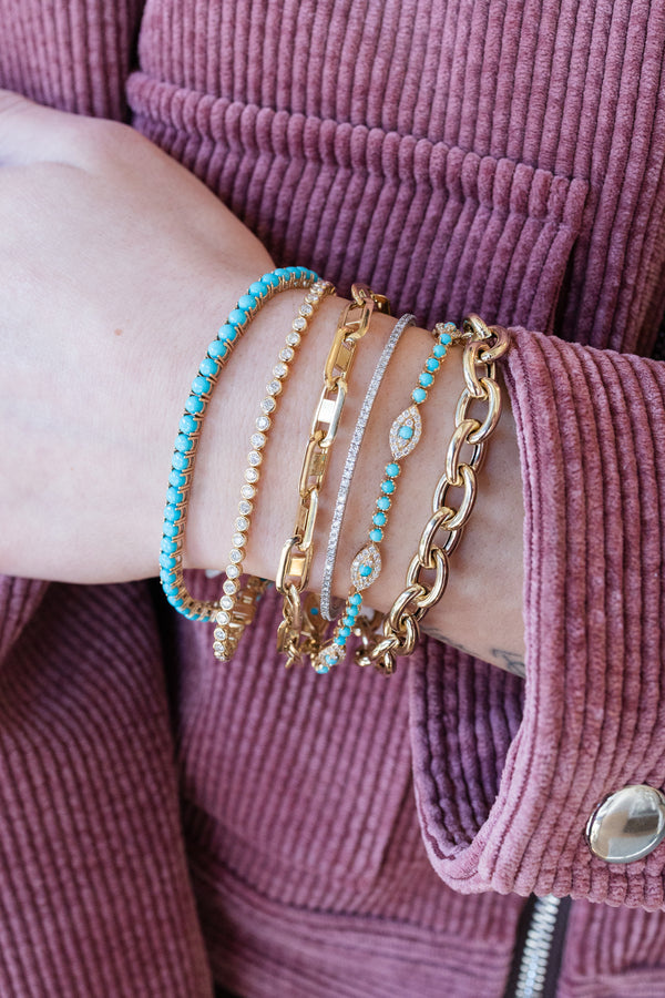 7.5" 14K Gold Modern Anchor Link Bracelet