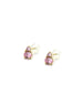 14K Gold Double Light Pink Oval Mix Shape CZ Studs