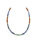 Amber Teal Kyanite Rondelle Necklace
