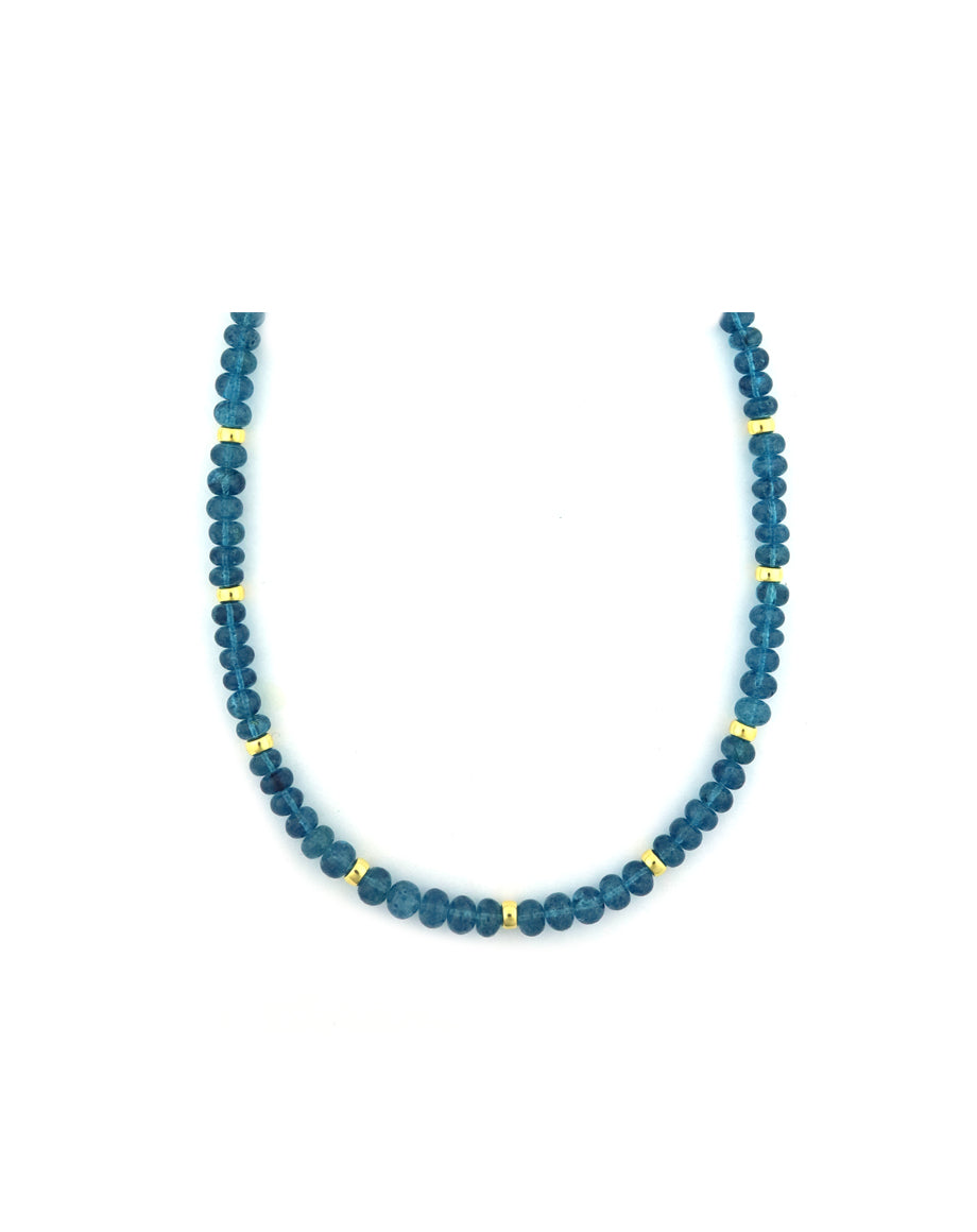 6mm Apatite Cabochon Rondelle Necklace
