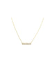 14K Gold .39ct Baguette Diamond Bar Necklace