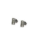 Silver Diamond Baguette Rectangle Bar Studs