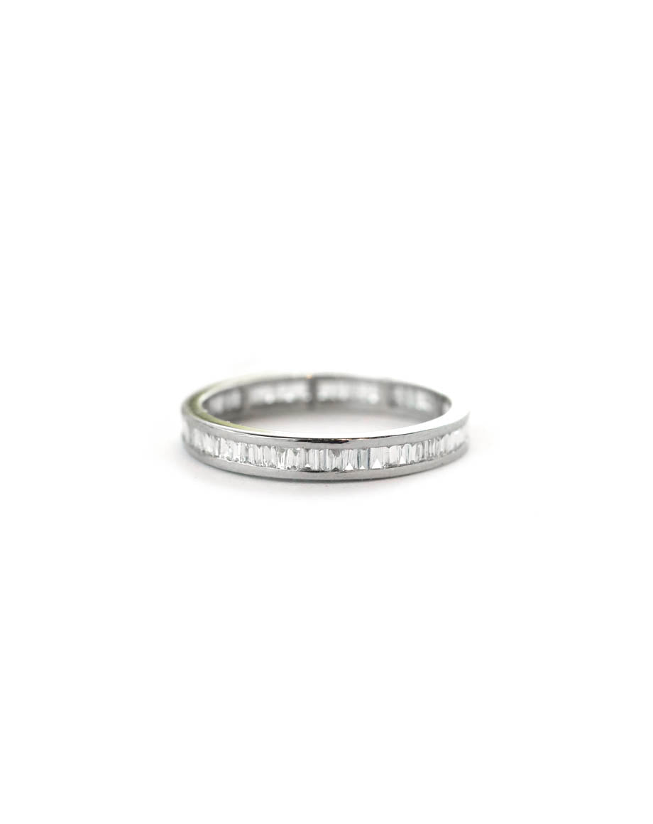 14K White Gold Eternity Channel Set Baguette Diamond Ring