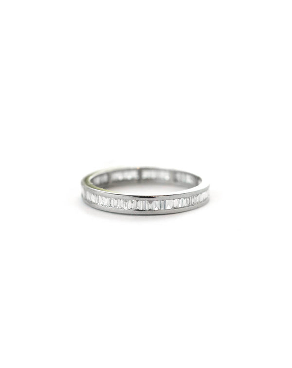14K White Gold Eternity Channel Set Baguette Diamond Ring
