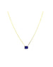 14K Gold 2.45c Emerald-Cut Sapphire Necklace